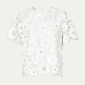 Milly Katelynn Floral Cascading Sequin Top
